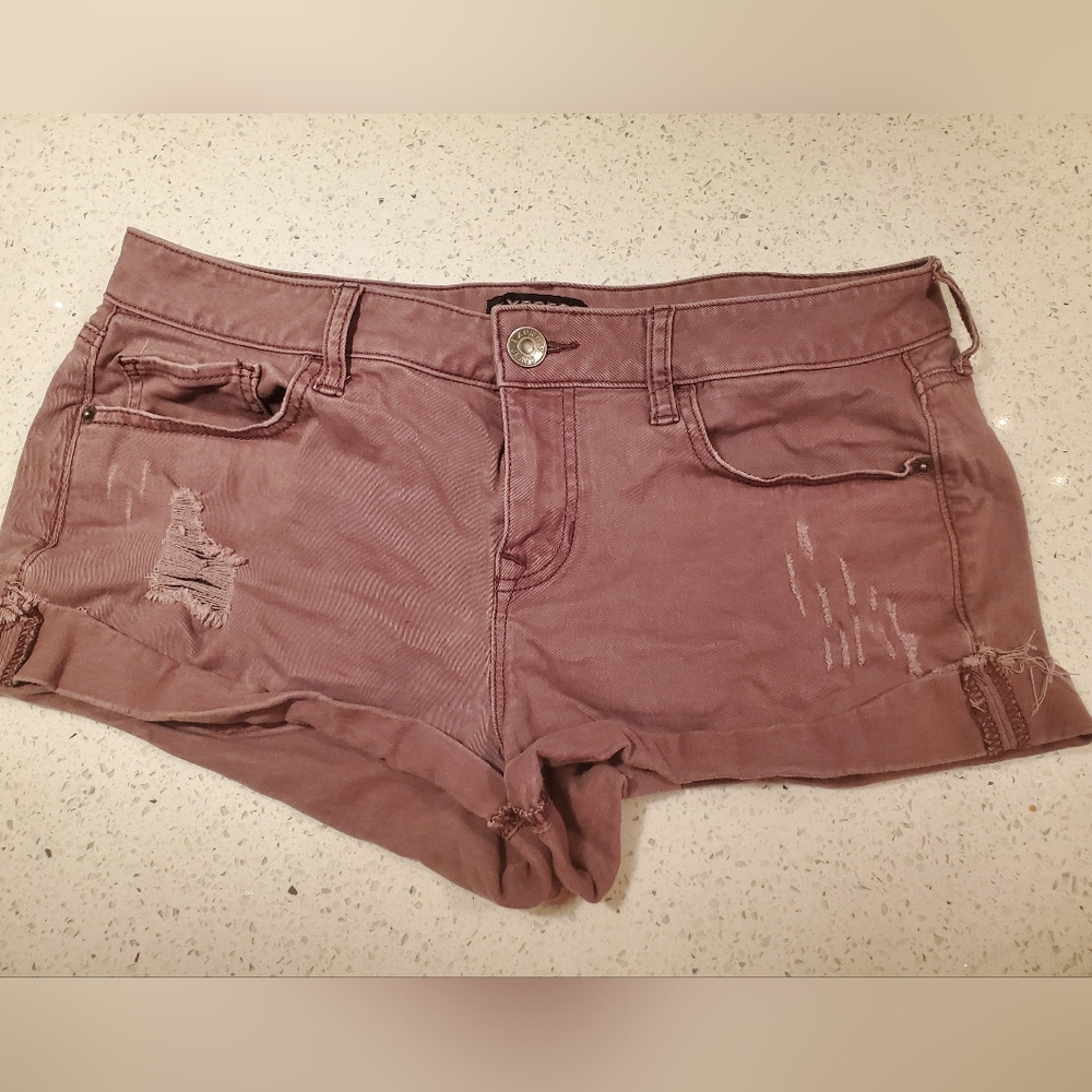Express Muave Shortie Shorts size 10